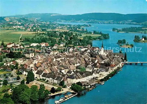 AK / Ansichtskarte Stein Rhein Panorama Blick gegen Untersee Fliegeraufnahme Kat. Stein Rhein