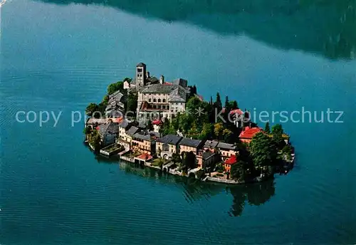AK / Ansichtskarte Lago d Orta Isola San Giulio vista dal aereo