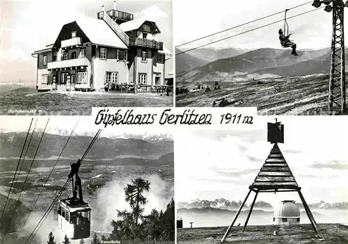 AK / Ansichtskarte Gerlitzen Gipfelhaus Berggaststaette Sessellift Kanzelbahn Bergbahn Alpenpanorama Kat. Arriach