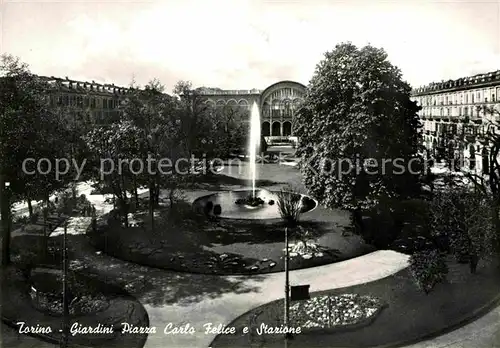 AK / Ansichtskarte Torino Giardini Piazza Carlo Felicee Stazione Kat. Torino