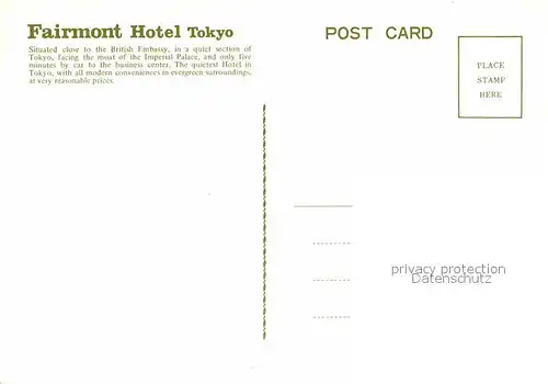AK / Ansichtskarte Tokyo Fairmont Hotel Kat. Tokyo