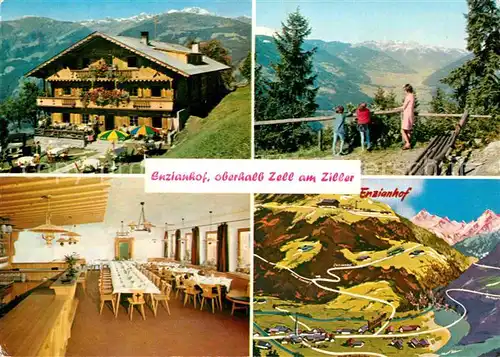 AK / Ansichtskarte Zell Ziller Tirol Enzianhof Aussichtspunkt Gastraum Panorama Kat. Zell am Ziller