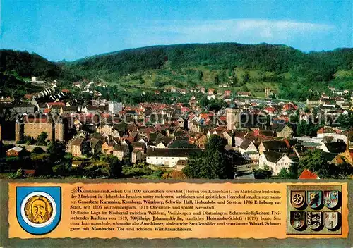 AK / Ansichtskarte Kuenzelsau Panorama mit Schloss Kat. Kuenzelsau