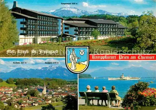 AK / Ansichtskarte Prien Chiemsee Med Klinik St Irmingard Hochfelln Hochgern Faehrschiff Kat. Prien a.Chiemsee