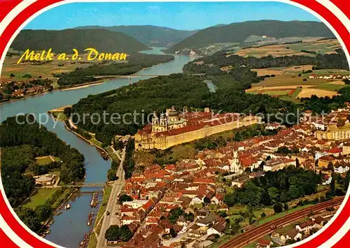 AK / Ansichtskarte Melk Donau Benediktinerstift Fliegeraufnahme Kat. Melk Wachau