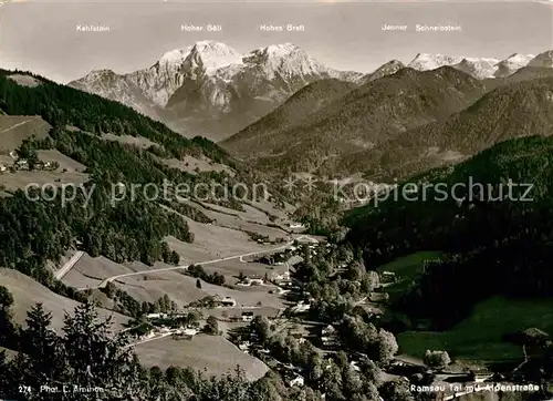 AK / Ansichtskarte Ramsau Berchtesgaden Tal mit Alpenstrasse Kat. Ramsau b.Berchtesgaden