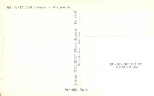 AK / Ansichtskarte Pontarlier Doubs Gesamtansicht  Kat. Pontarlier