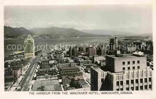 AK / Ansichtskarte Vancouver British Columbia Blick vom Hotel auf den Hafen Kat. Vancouver