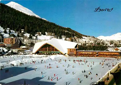 AK / Ansichtskarte Davos GR Eissporthalle und Natur Eisbahn Kat. Davos