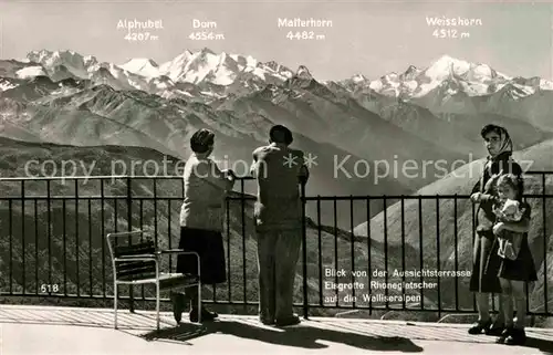 AK / Ansichtskarte Rhonegletscher Glacier du Rhone Alphubel Dom Matterhorn Weisshorn Kat. Rhone