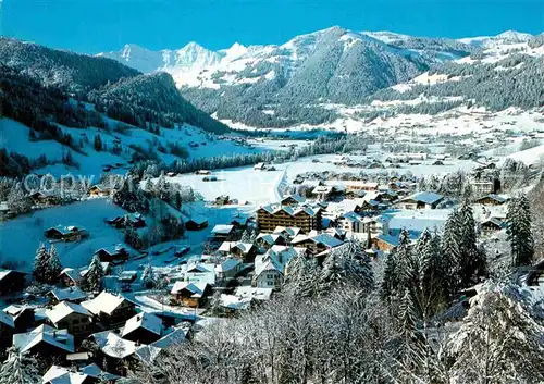 AK / Ansichtskarte Gstaad Winterpanorama mit Waadtlaenderalpen Kat. Gstaad