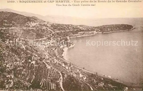 AK / Ansichtskarte Roquebrune Cap Martin Vue prise de la Route de la Grande Corniche Kat. Roquebrune Cap Martin