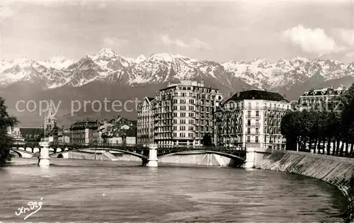 AK / Ansichtskarte Grenoble Pont de la Porte de France et les Alpes Kat. Grenoble