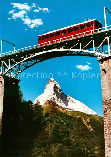 AK / Ansichtskarte Gornergratbahn Findelnbachbruecke Zermatt  Kat. Gornergrat