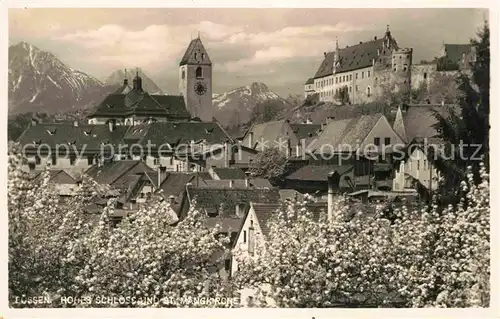 AK / Ansichtskarte Fuessen Allgaeu Hohes Schloss Sankt Mang Kirche Kat. Fuessen