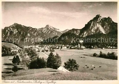 AK / Ansichtskarte Fuessen Allgaeu Neuschwanstein Saeuling Tegelberg Kat. Fuessen