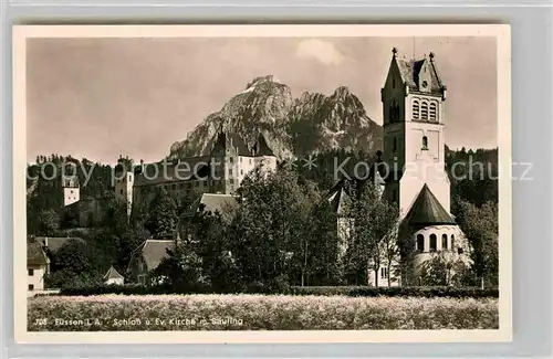 AK / Ansichtskarte Fuessen Allgaeu Schloss Evangelische Kirche Saeuling Kat. Fuessen