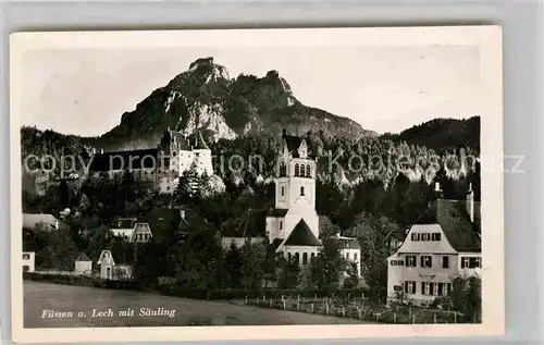 AK / Ansichtskarte Fuessen Allgaeu Saeuling Schloss Kirche Kat. Fuessen