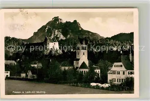 AK / Ansichtskarte Fuessen Allgaeu Schloss Saeuling Kirche Kat. Fuessen