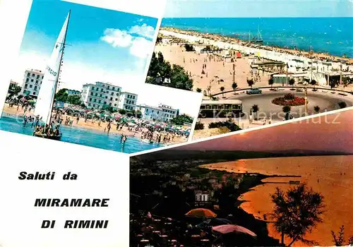 AK / Ansichtskarte Miramare di Rimini  Strand Segelboot  Kat. Rimini