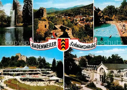 AK / Ansichtskarte Badenweiler Thermalbad Brunnen Schlossruine  Kat. Badenweiler