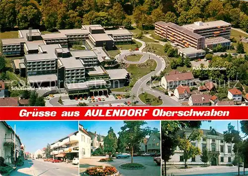 AK / Ansichtskarte Aulendorf Fliegeraufnahme Schussental Klinik Parksanatorium Kat. Aulendorf