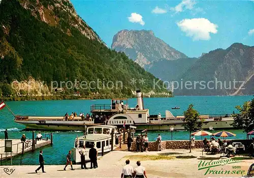 AK / Ansichtskarte Ebensee Oberoesterreich Dampferstation am Traunsee Kat. Ebensee Salzkammergut