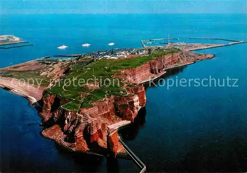 AK / Ansichtskarte Helgoland Fliegeraufnahme mit Hafen Felsen Kat. Helgoland