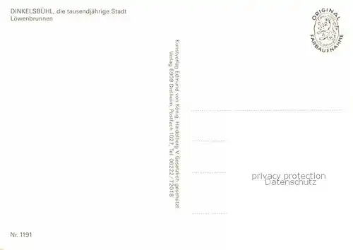 AK / Ansichtskarte Dinkelsbuehl mit Loewenbrunnen Kat. Dinkelsbuehl