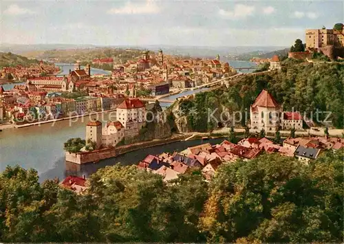 AK / Ansichtskarte Passau Dreifluessestadt Donau Inn und Ilz Kat. Passau