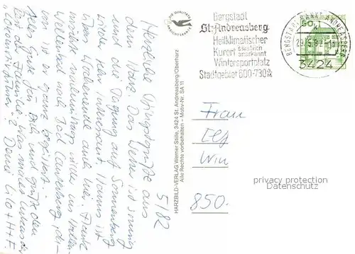 AK / Ansichtskarte St Andreasberg Harz Blick von den Drei Jungern Sessellift Kurpark Konzert  Kat. Sankt Andreasberg