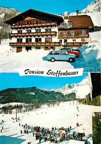 AK / Ansichtskarte Ramsau Berchtesgaden Pension Stoffenbauer Skigebiet Kat. Ramsau b.Berchtesgaden
