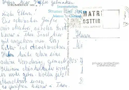 AK / Ansichtskarte Matrei Osttirol Strumerhof Jausenstation Alpen Kat. Matrei in Osttirol