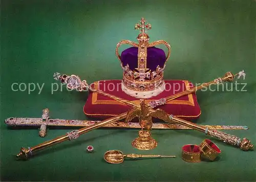 AK / Ansichtskarte Adel England St. Edward s Crown Ampulla Coronation Ring Sceptre  Kat. Koenigshaeuser