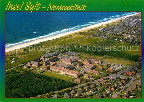 AK / Ansichtskarte Westerland Sylt Nordseeklinik Fliegeraufnahme Kat. Westerland