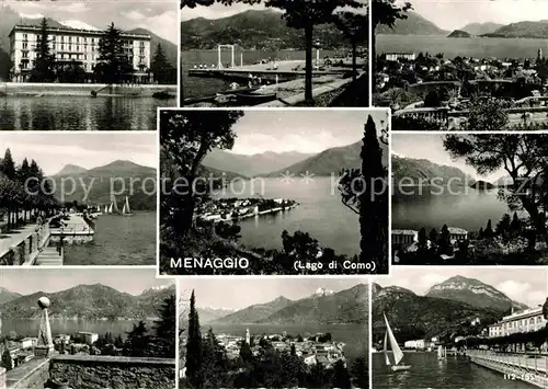 AK / Ansichtskarte Menaggio Lago di Como Panorama Comersee Hotel Uferpromenade Alpen Kat. 