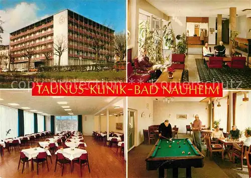 AK / Ansichtskarte Bad Nauheim Taunus Klinik Haus I Speisesaal Foyer Billard Kat. Bad Nauheim