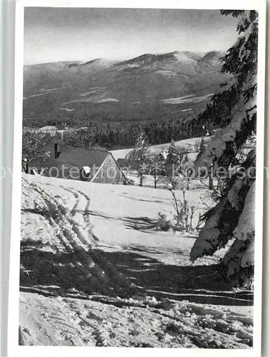 AK / Ansichtskarte Riesengebirge Winterpanorama Blick zum Kamm Kat. Tschechische Republik