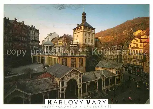 AK / Ansichtskarte Karlovy Vary Kolonaden Markt Kat. Karlovy Vary Karlsbad