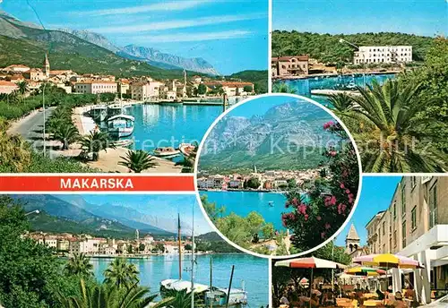 AK / Ansichtskarte Makarska Dalmatien Bootsanlegestelle Hotelanlagen Stadtansicht Kat. Kroatien