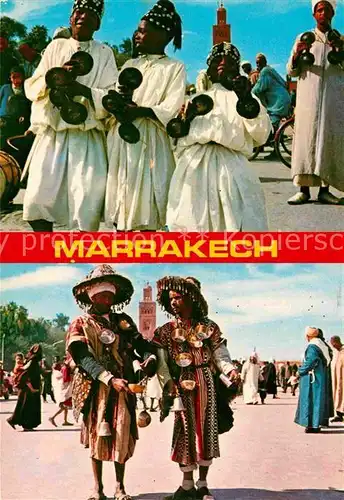 AK / Ansichtskarte Marrakesch Marrakech Place Djamaa Fna Tanzgruppe Kat. Marokko