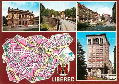 AK / Ansichtskarte Liberec Stadtansichten Stadtplan Kat. Liberec