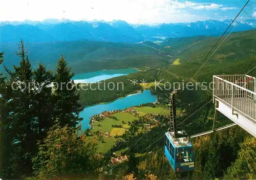 AK / Ansichtskarte Seilbahn Herzogstand Walchensee Halbinsel Zwergern  Kat. Bahnen