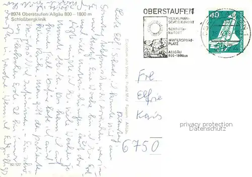 AK / Ansichtskarte Oberstaufen Fliegeraufnahme mit Schlossbergklinik Kat. Oberstaufen