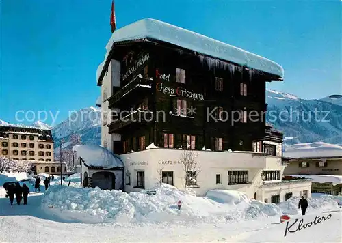 AK / Ansichtskarte Klosters Dorf Hotel Chesa Grischurna