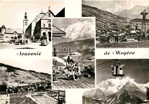 AK / Ansichtskarte Megeve Place de la Mairie Tete de Rochebrune Sommet du Jaillet Piscine Mont Blanc Kat. Megeve