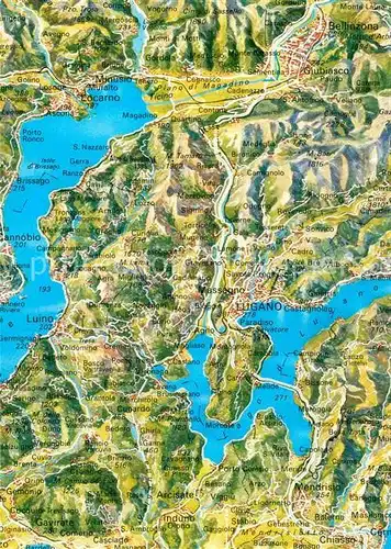 AK / Ansichtskarte Ticino Tessin Panorama Karte  Kat. Lugano