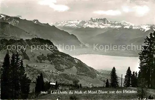 AK / Ansichtskarte Dents du Midi et Mont Blanc vue des Plaiades Kat. Dents du Midi