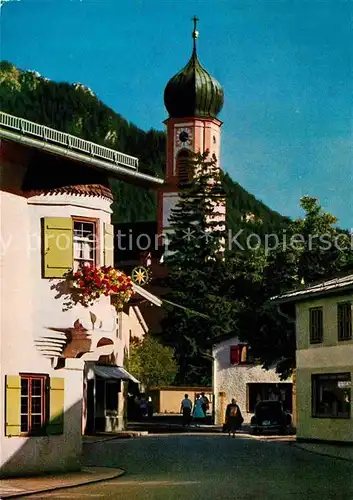 AK / Ansichtskarte Oberammergau Sternwirteck Pfarrkirche Kat. Oberammergau