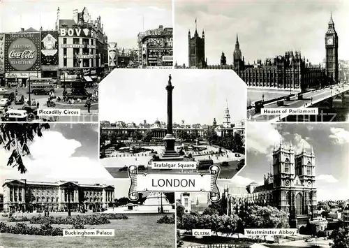 AK / Ansichtskarte London Piccadilly Circus Houses of Parliament Trafalgar Square Buckingham Palace Kat. City of London